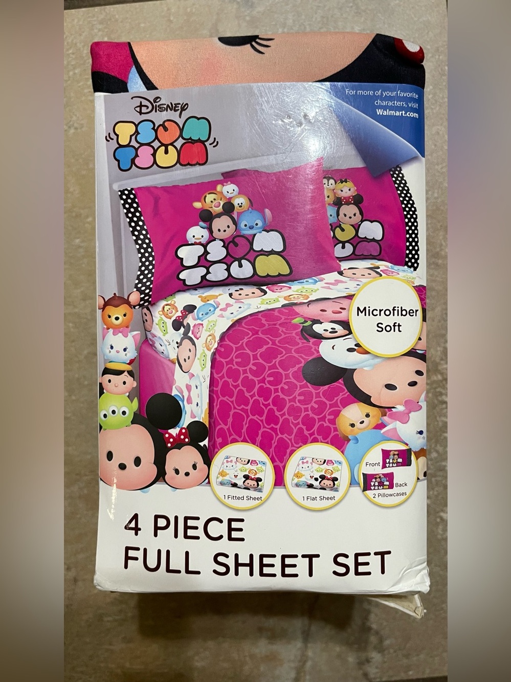 NIP Disney Tsum Tsum 4-Piece Full Sheet Set Discontinued Rare